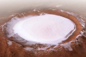 Crater Korolev en Marte con hielo
